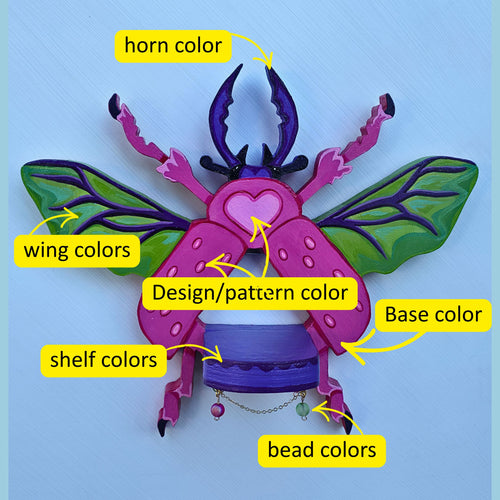 Custom beetle shelf
